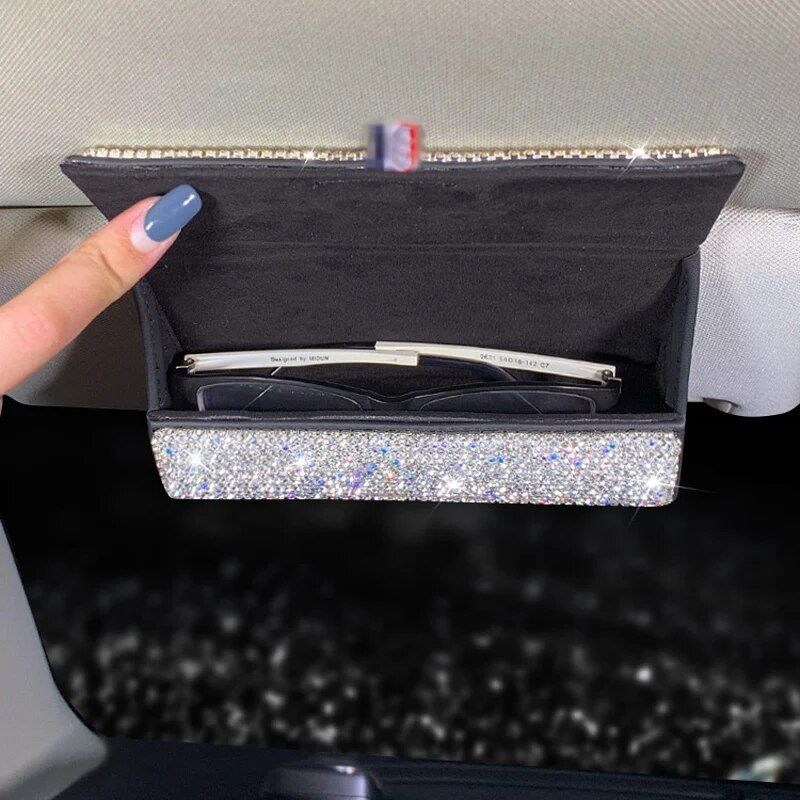 rhinestone car glasses case, view 9 - MRSLM