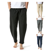 loose straight cotton blend trousers, view 4 - MRSLM