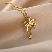 palm tree pendant necklace, view 5 - MRSLM
