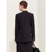 women's v-neck blazer with heart buckle, view 6 - MRSLM