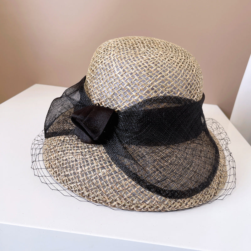 straw big bowknot bucket hat - MRSLM