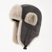 Women's suede winter hat with ear flaps - MRSLM