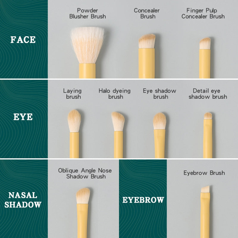 9-piece makeup brush set, view 7 - MRSLM