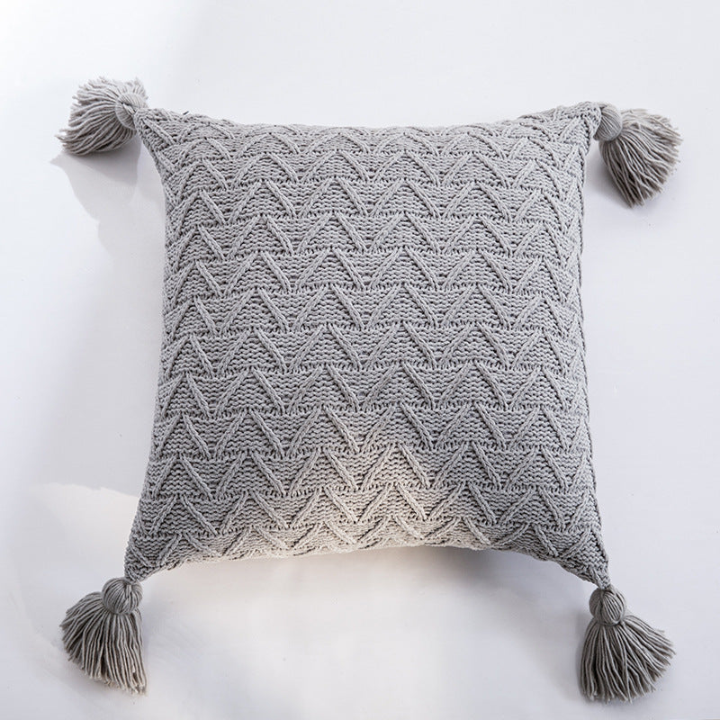 chenille knitted pillow cover, view 6 - MRSLM