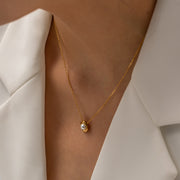 Stainless steel pearl pendant necklace, view 4 - MRSLM