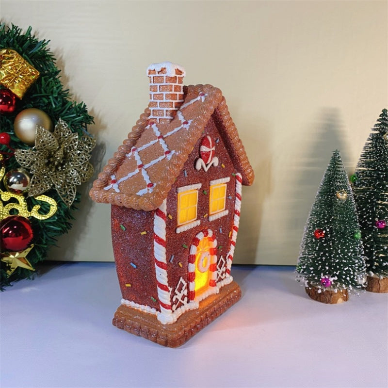 Light-up gingerbread house Christmas decoration, view 6 - MRSLM