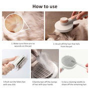 2-in-1 cat hair brush and pet grooming comb, view 8 - MRSLM