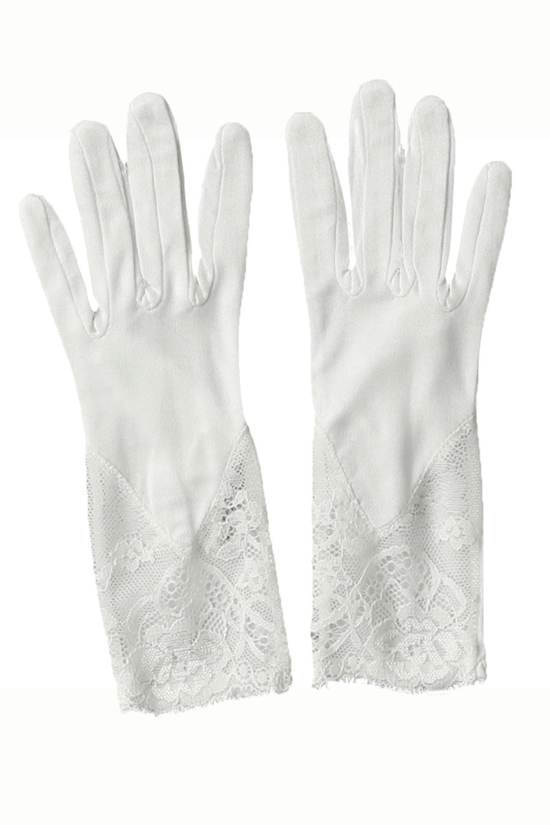 Women's lace silk gloves, view 6 - MRSLM