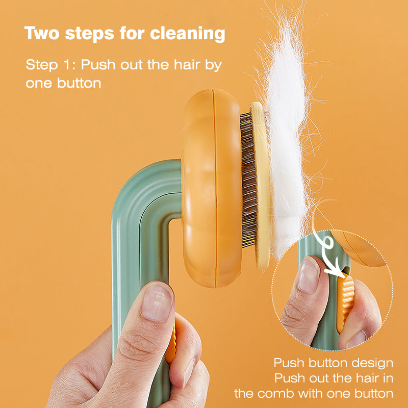 pumpkin pet brush, view 4 - MRSLM