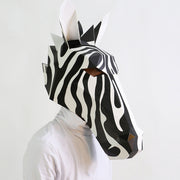 Black and white horse origami paper mask, view 4 - MRSLM