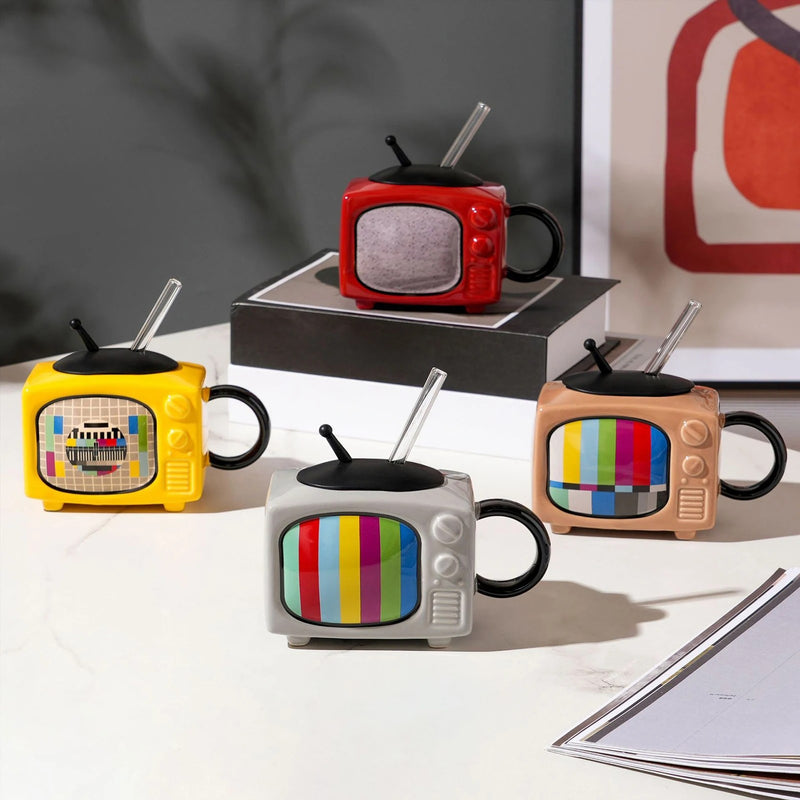 Television-shaped ceramic mug, view 6 - MRSLM