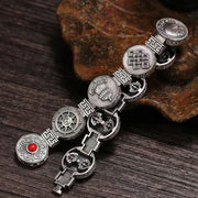 men's vintage silver bracelet, view 4 - MRSLM