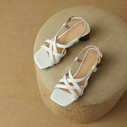 thick heel leather sandals, view 30 - MRSLM