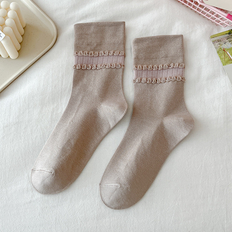women's mid-tube cotton socks, view 5 - MRSLM