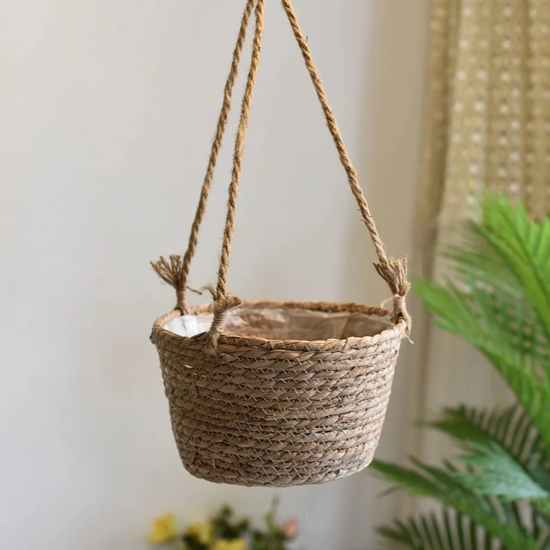 Jute rope hanging planter basket - MRSLM