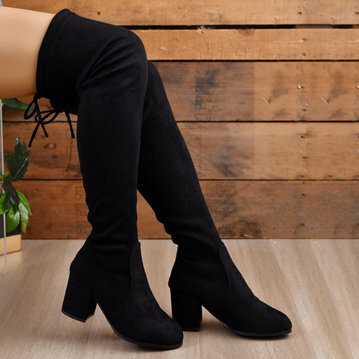 Plus-size elastic suede boots - MRSLM