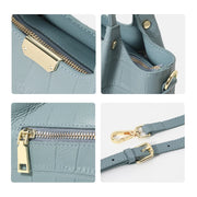 crocodile pattern leather handbag, view 6 - MRSLM