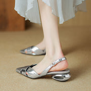 leather heeled sandals, view 29 - MRSLM