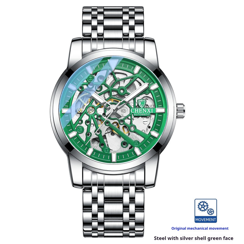 men's hollow automatic mechanical watch, view 4 - MRSLM