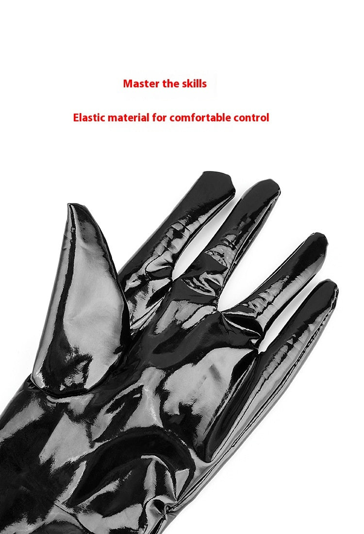 black leather performance gloves, view 7 - MRSLM
