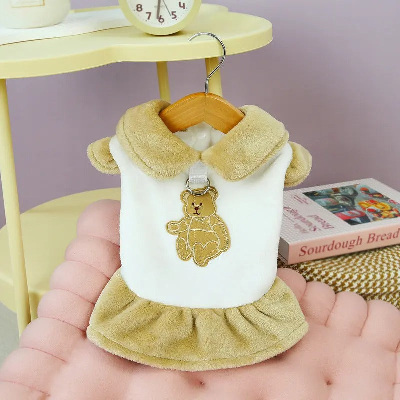 Plush bear collar dress for dogs and cats, view 6 - MRSLM