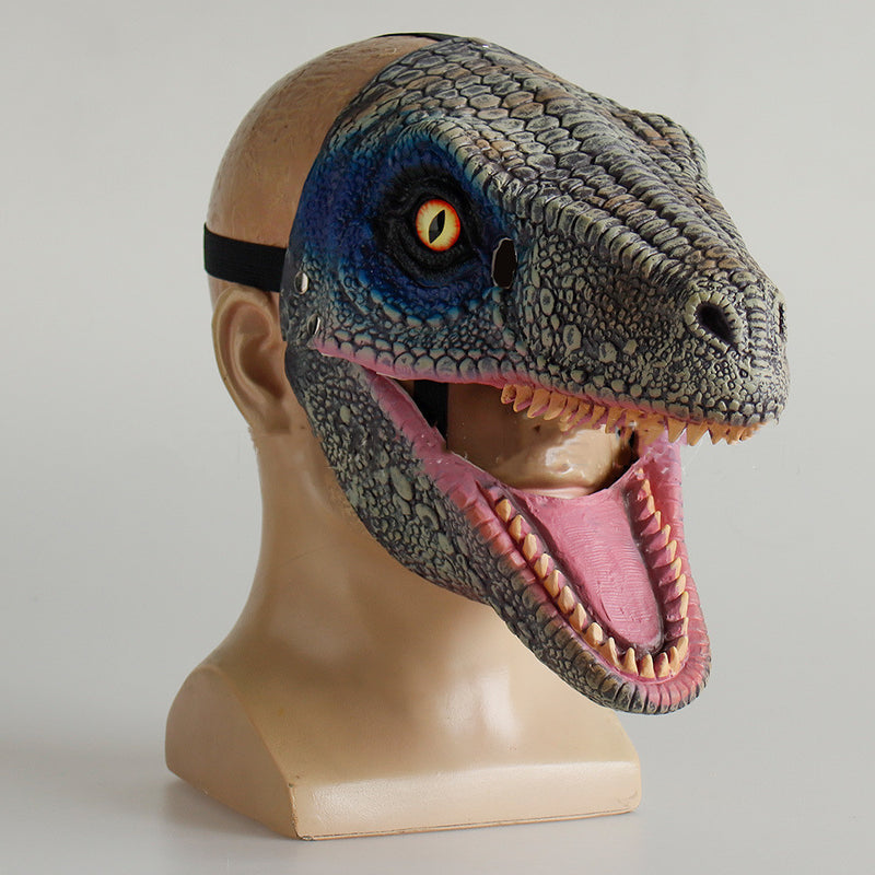 Dinosaur moving mouth latex mask, view 9 - MRSLM