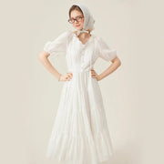 v-neck a-line midi dress, view 2 - MRSLM