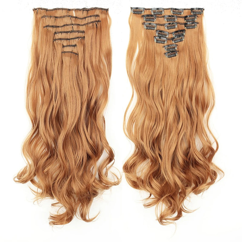long wavy ombre clip-in hair extensions, view 2 - MRSLM