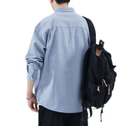 men's loose cotton shirt coat, view 4 - MRSLM