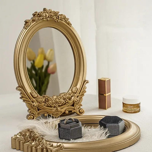 gold carved frame table mirror - MRSLM