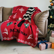 christmas tree knitted blanket, view 2 - MRSLM