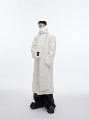 plush thickened overcoat with scarf, view 2 - MRSLM