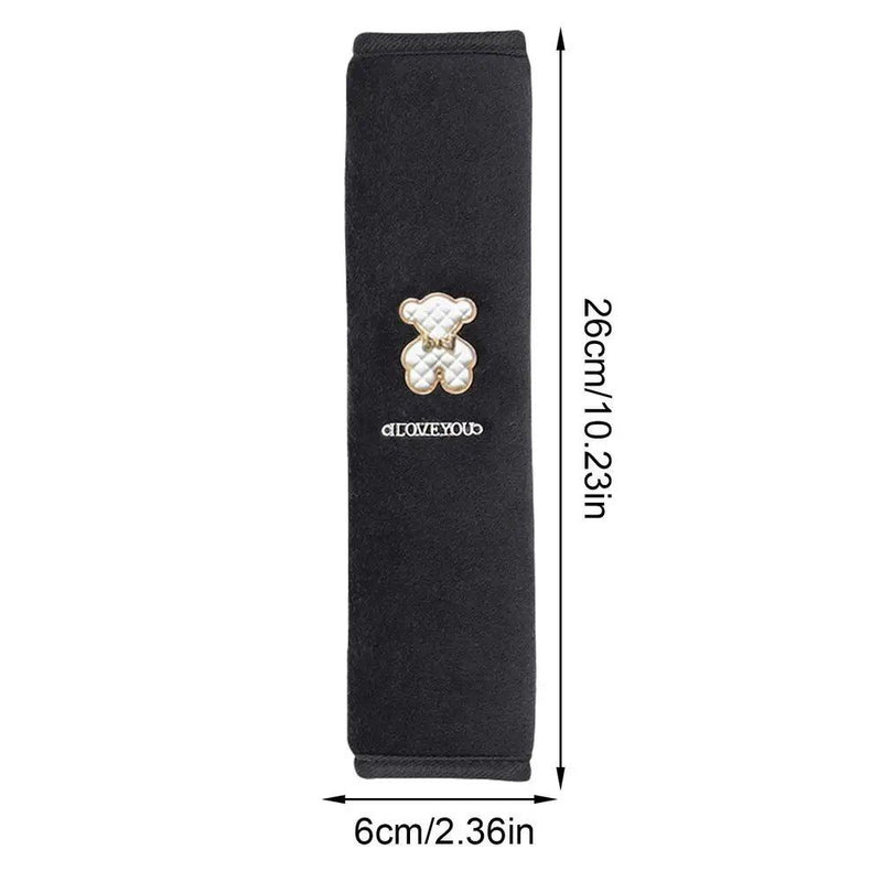 plush cartoon bear seat belt pad, view 4 - MRSLM