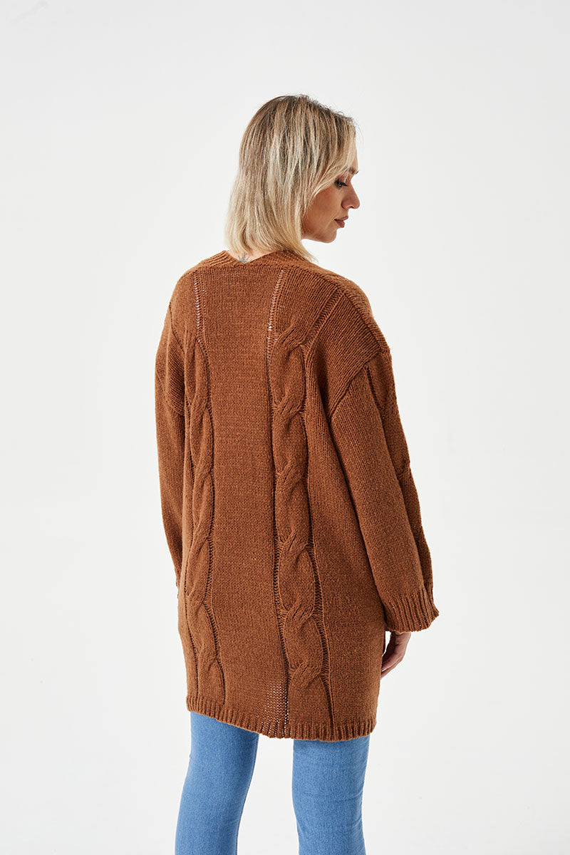 women's warm long cardigan sweater, view 6 - MRSLM