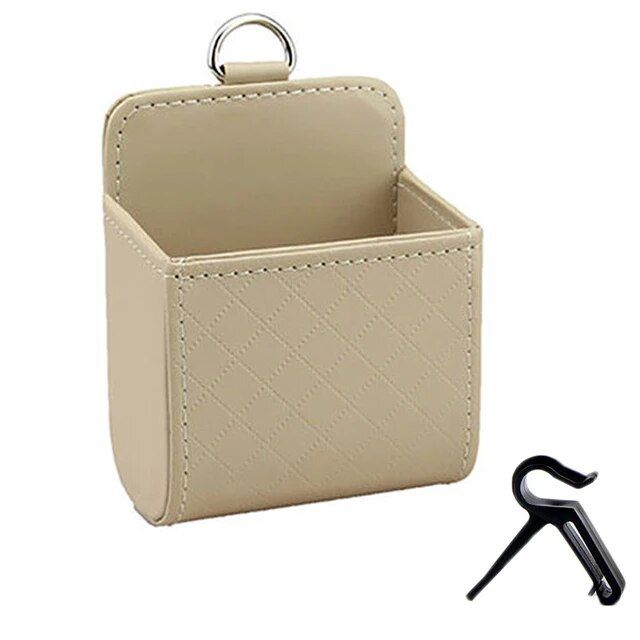 leather car air vent organizer, view 2 - MRSLM
