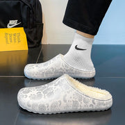 men's winter fleece-lined indoor slippers - MRSLM