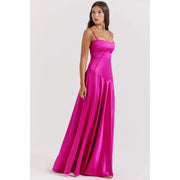 lace-up formal dress, view 16 - MRSLM