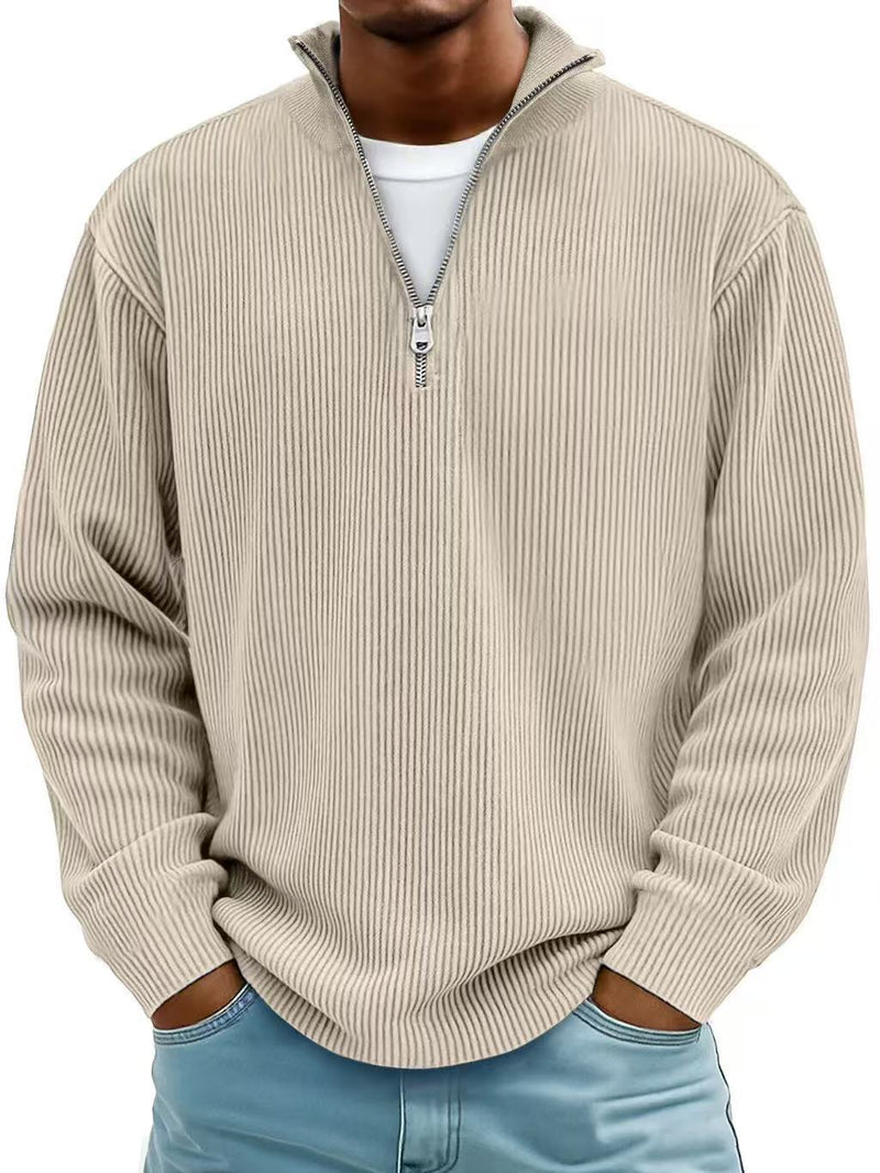 men's corduroy zipper sweatshirt, view 9 - MRSLM