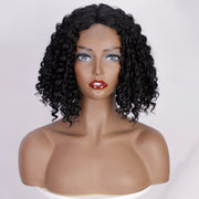 women's short curly wig black, view 3 - MRSLM