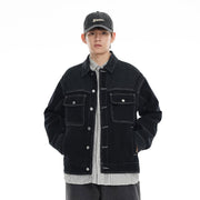 Color stitching denim coat, view 2 - MRSLM