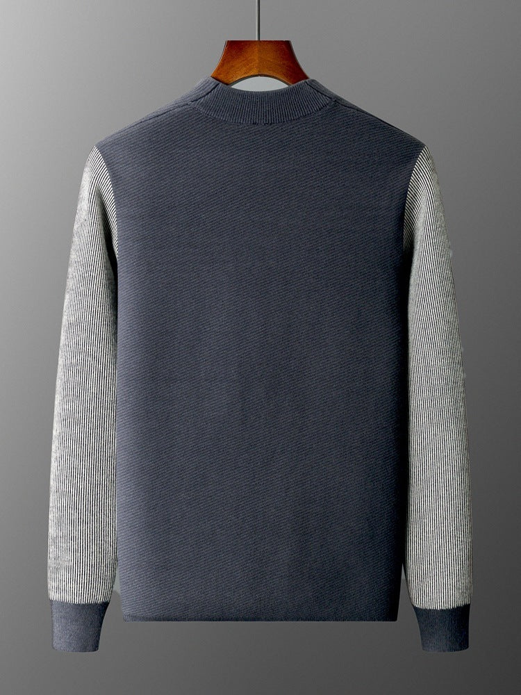 contrast sleeve cardigan sweater, view 3 - MRSLM