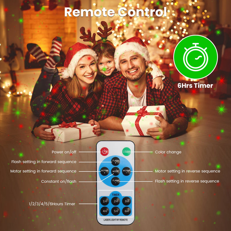 Outdoor red and green laser Christmas projector light, view 2 - MRSLM
