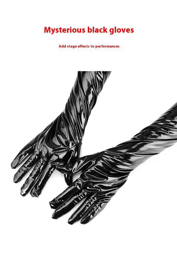black leather performance gloves, view 10 - MRSLM