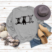 cute alpaca print crew neck sweatshirt, view 10 - MRSLM