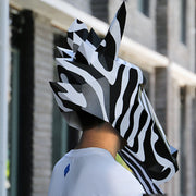 Black and white horse origami paper mask, view 3 - MRSLM