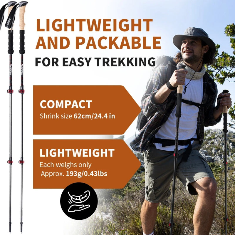 collapsible carbon fiber trekking poles, view 6 - MRSLM