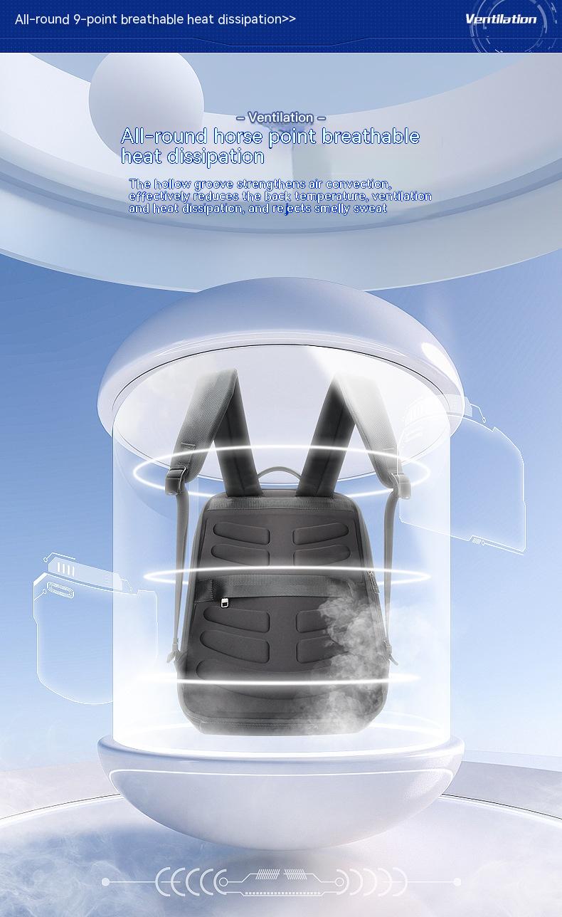 men's waterproof business backpack, view 7 - MRSLM
