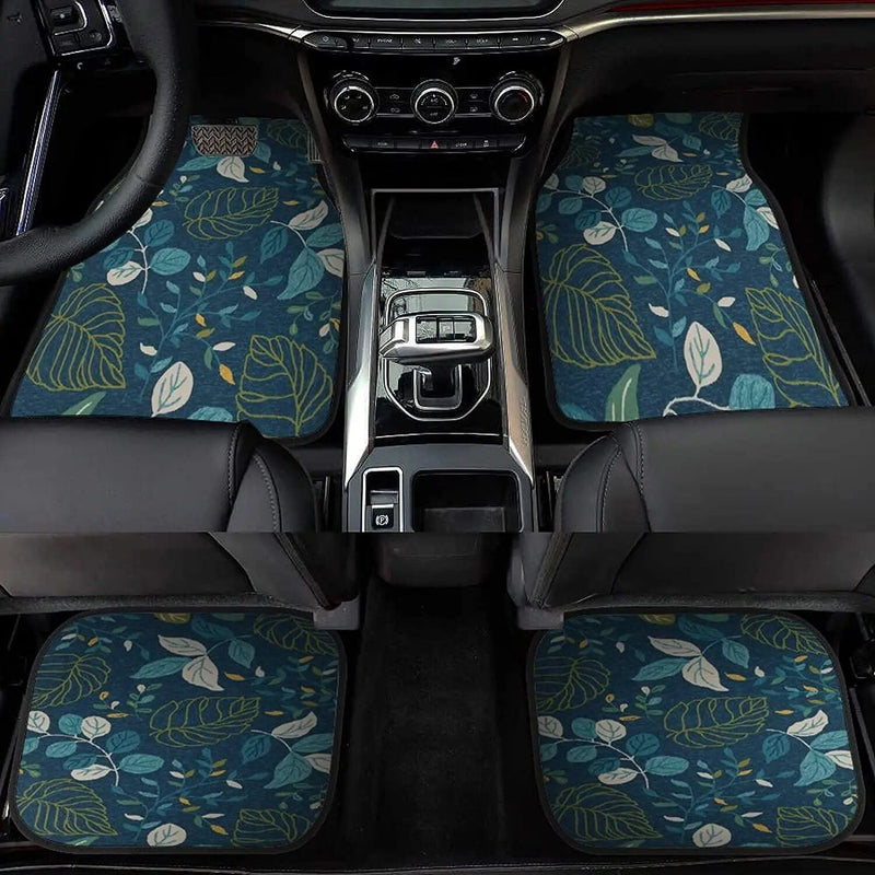 universal blue floral print car floor mats, view 7 - MRSLM