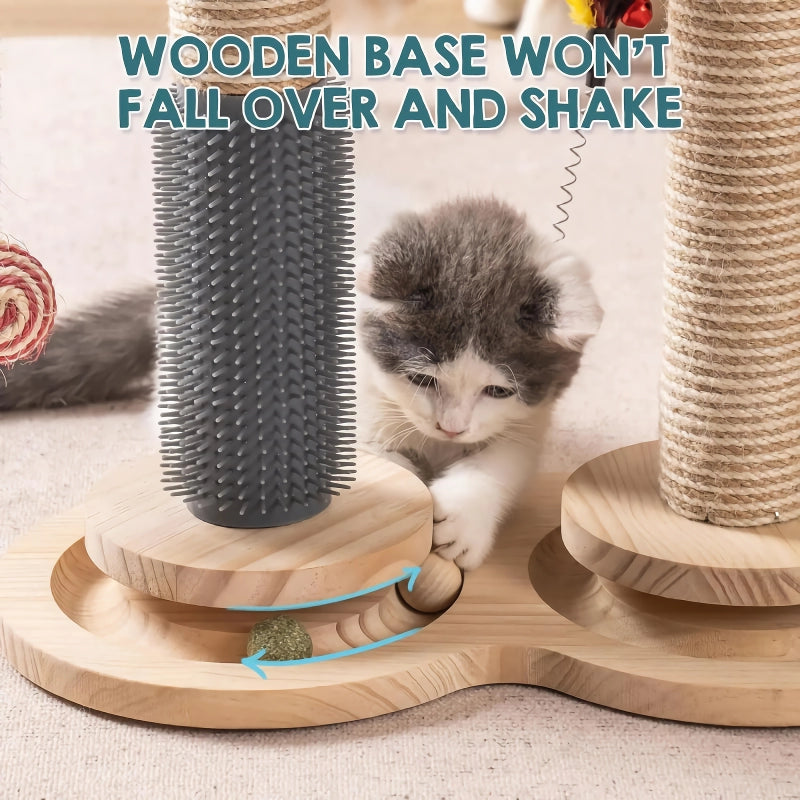 Sisal cat scratcher with self-groomer and perch, view 7 - MRSLM