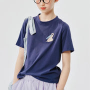 cartoon elephant embroidered tee - MRSLM
